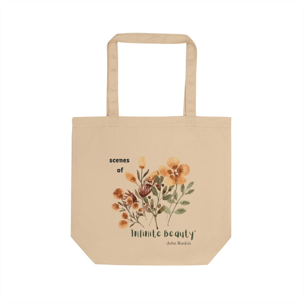 Nature Painting Tote Bag | Butterfly Floral Canvas Tote