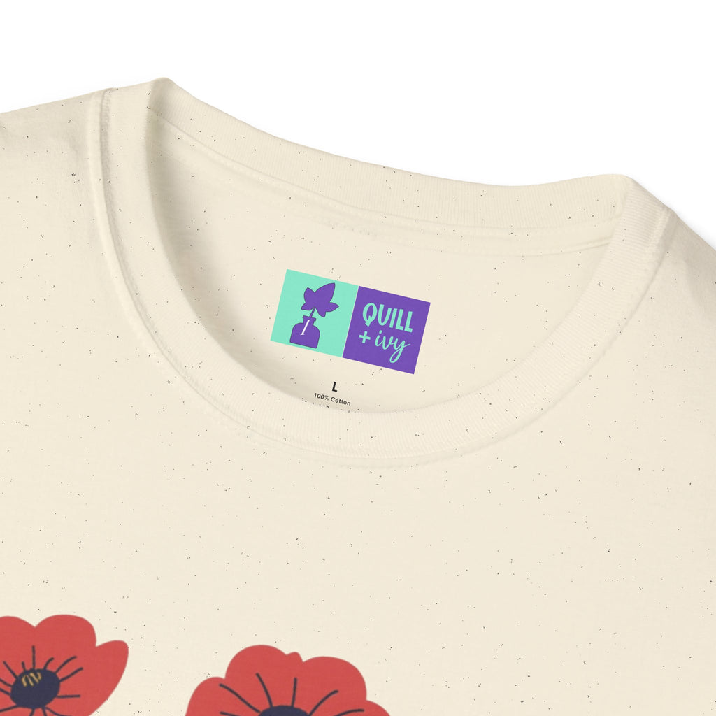 Wildflowers floral illustration T-Shirt | colorful poppy bouquet, inspirational T-Shirt