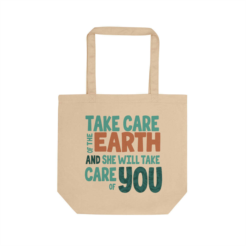 Take Care of the Earth Tote Bag | Forest Sunrise Illustration Tote