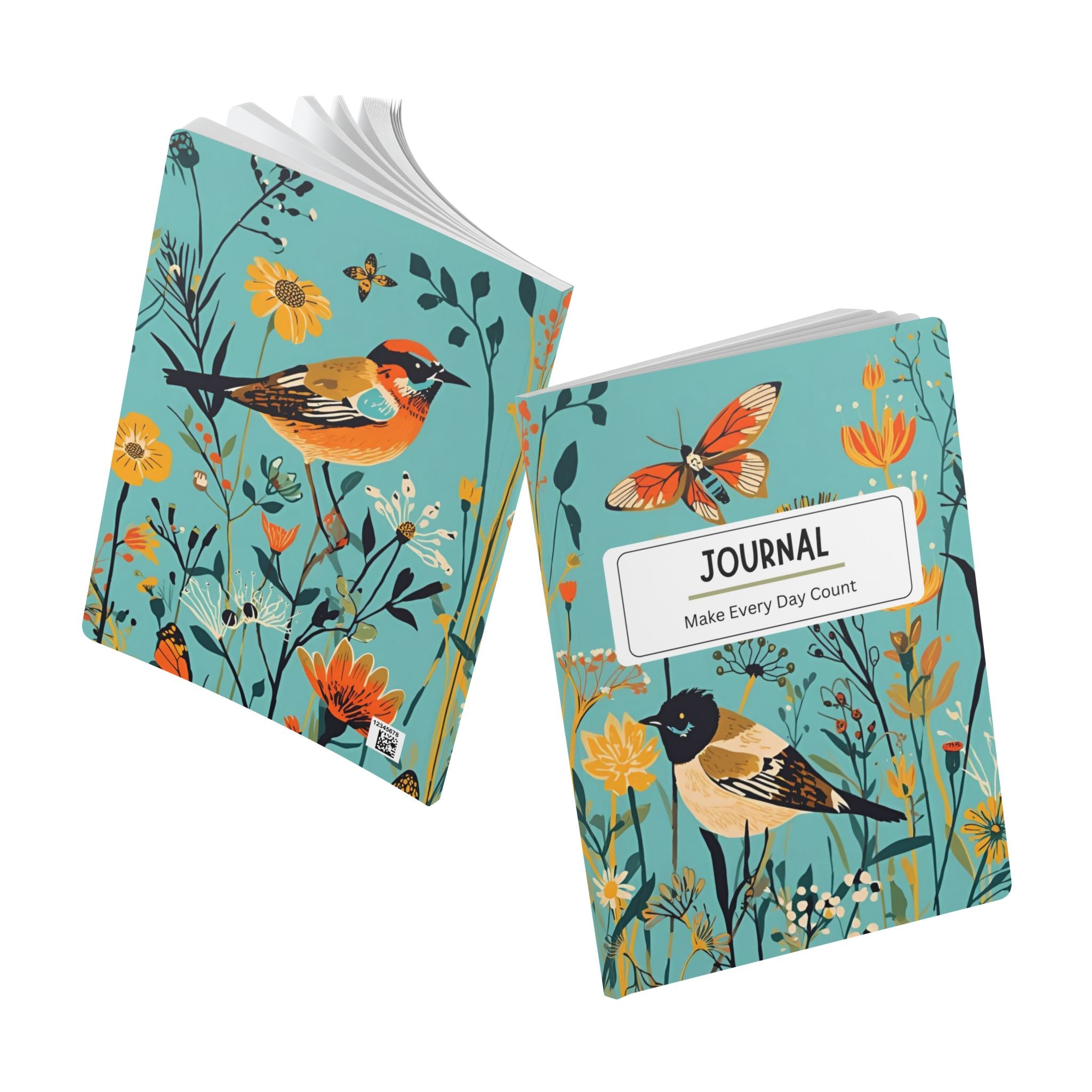 Bird Floral Journal | Softcover Notebook, Make Every Day Count