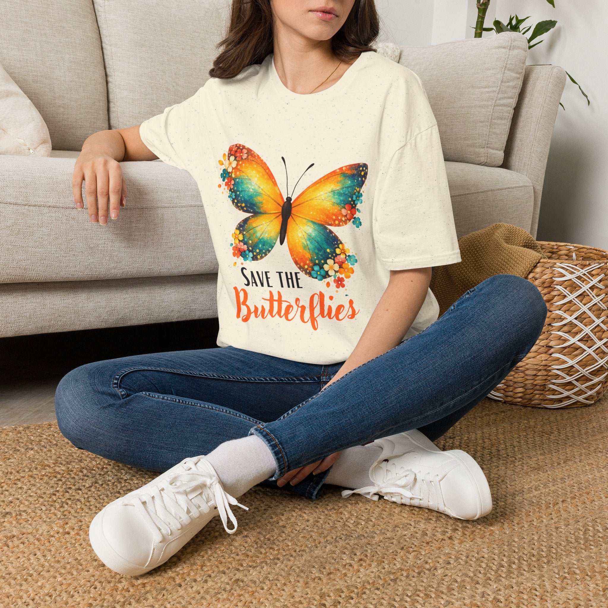 Save The Butterflies T-Shirt | Colorful Butterfly Conservation Tee