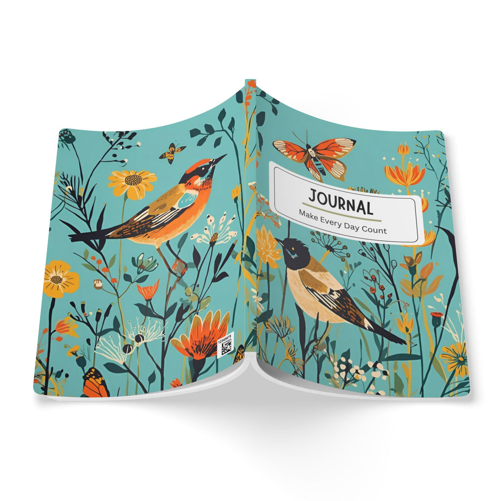 Bird Floral Journal | Softcover Notebook, Make Every Day Count
