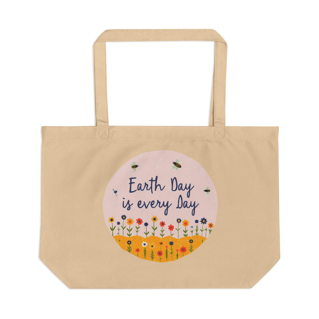 Earth Day Is Every Day tote | Large Eco Tote, Floral Planet Design