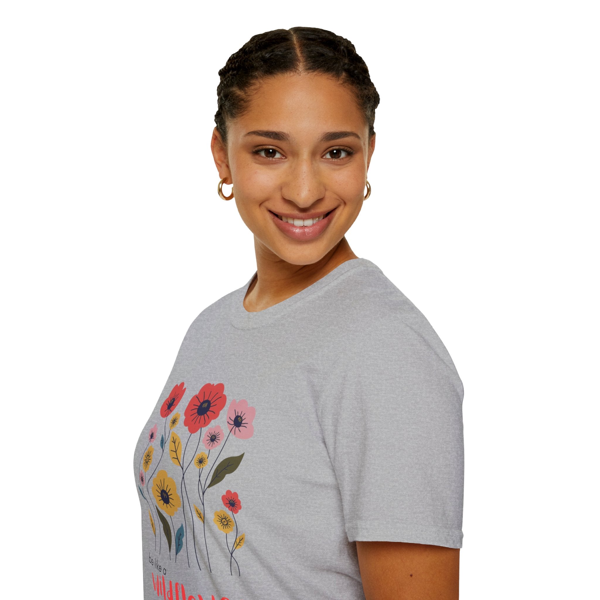 Wildflowers floral illustration T-Shirt | colorful poppy bouquet, inspirational T-Shirt