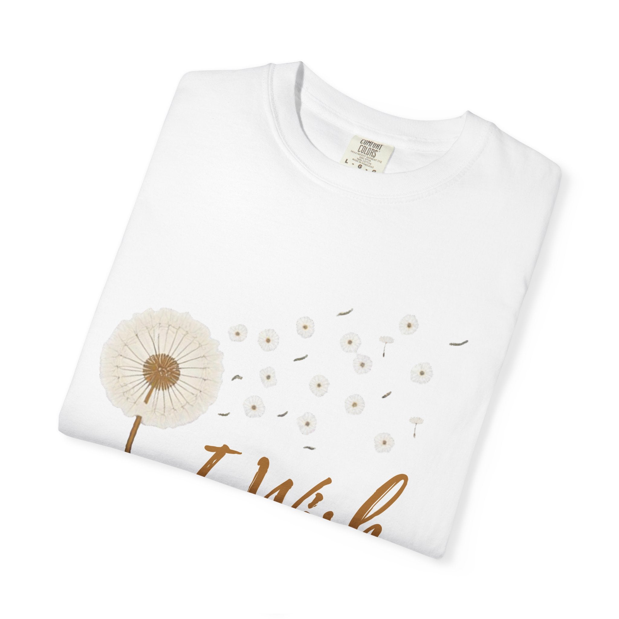 Comfort Colors I Wish For More Pollinators T-Shirt | Dandelion and Butterfly Nature Design