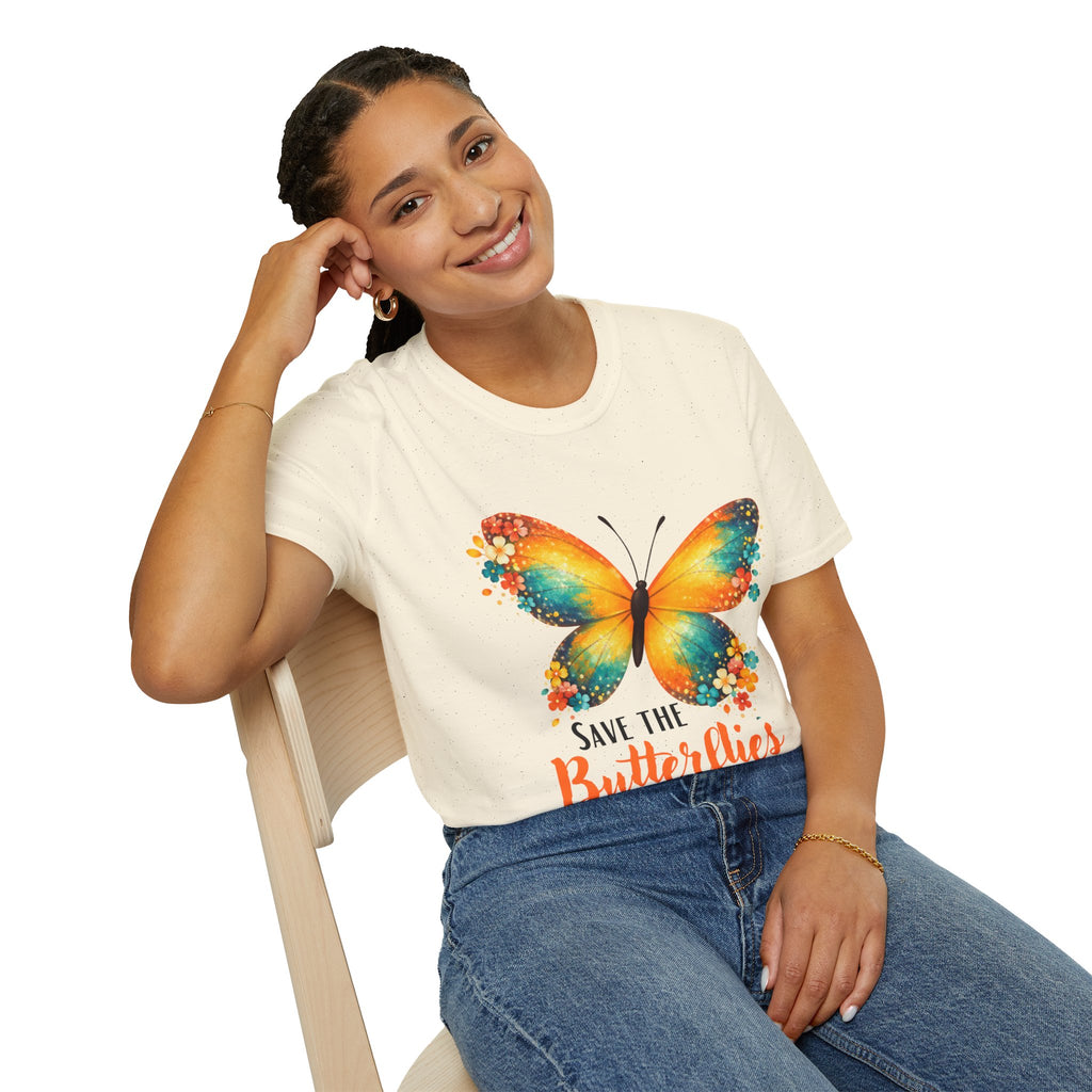 Save The Butterflies T-Shirt | Colorful Butterfly Conservation Tee