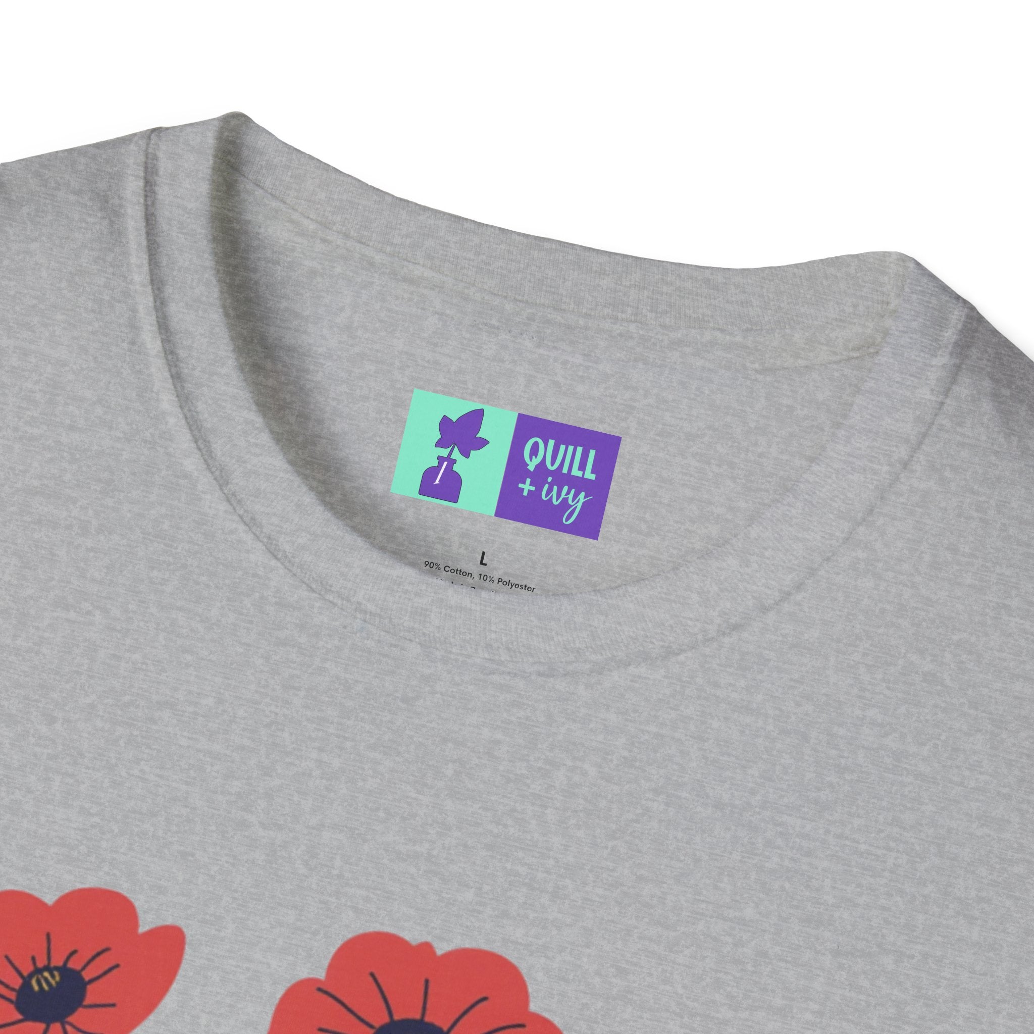 Wildflowers floral illustration T-Shirt | colorful poppy bouquet, inspirational T-Shirt