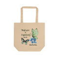 Nature Painting Tote Bag | Butterfly Floral Canvas Tote
