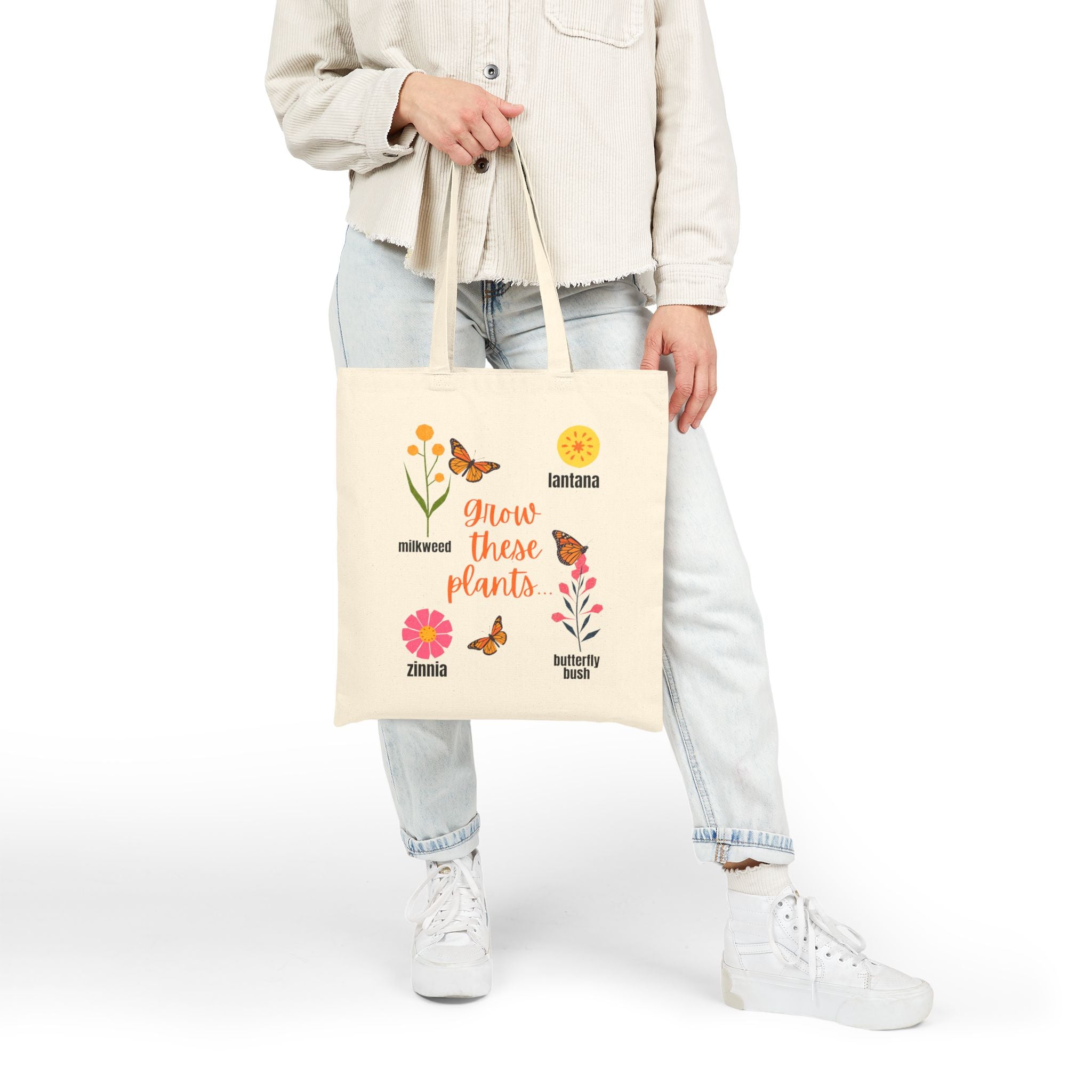 Butterfly Cotton Canvas Tote Bag