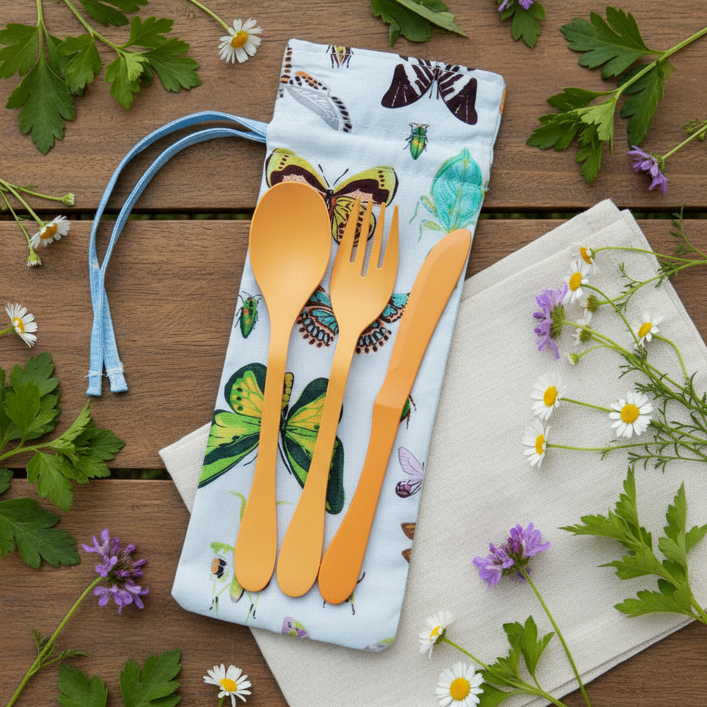 Zero Waste Bamboo Utensil Set Lifestyle
